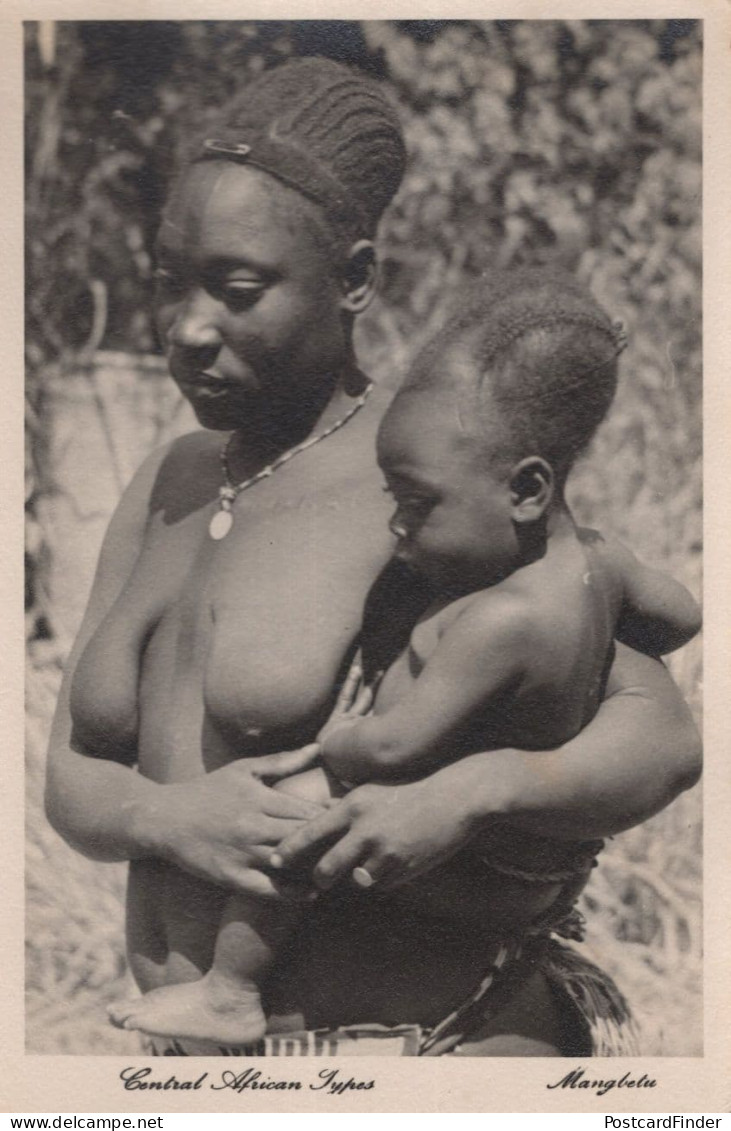 Central African Types Mangbetu Women Antique Postcard - Kenya