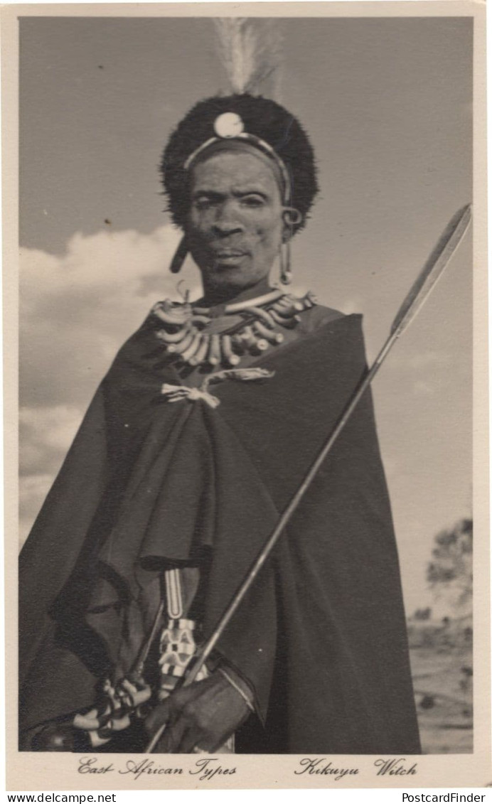 Kikuyu Witch Voodoo Magic Woman Antique East African Postcard - Kenya