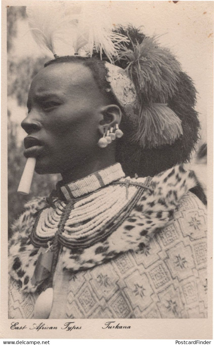 East Africa Types Turkana Woman Antique African Postcard - Kenya