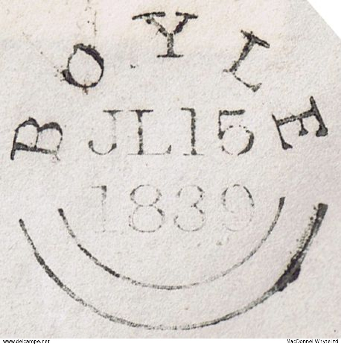 Ireland Leitrim Donegal Fermanagh 1839 Wrapper Drumkeerin To Laputa "No4" And CARRICKONSHANNON/PENNY POST - Préphilatélie