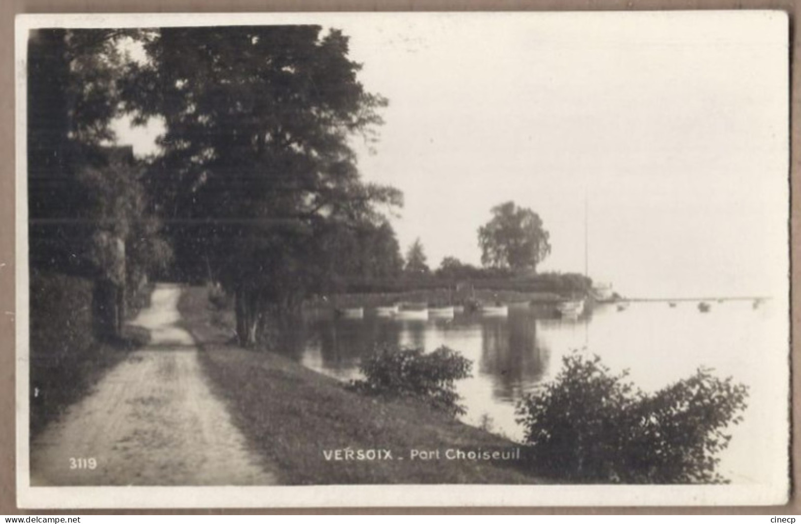 CPSM SUISSE - VERSOIX - Port Choiseuil - TB PLAN Chemin Au Bord De L'eau + Barques 1930 - Versoix