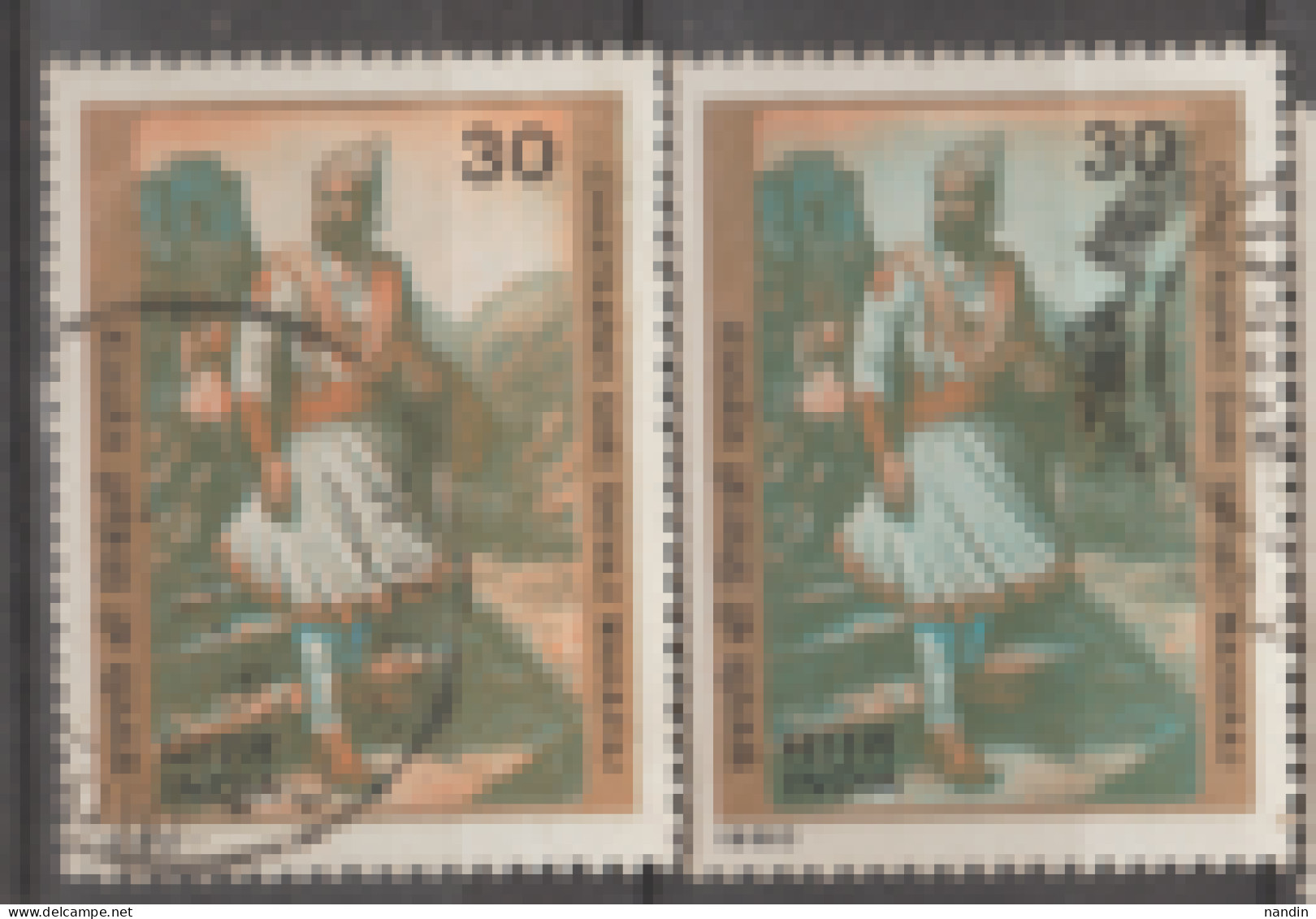 INDIA USED STAMP IN TWO DIFFERENT SHADES ON The 300th Anniversary Of The Death Of Chhatrapati Shivaji Maharaj (Warrior) - Colecciones & Series