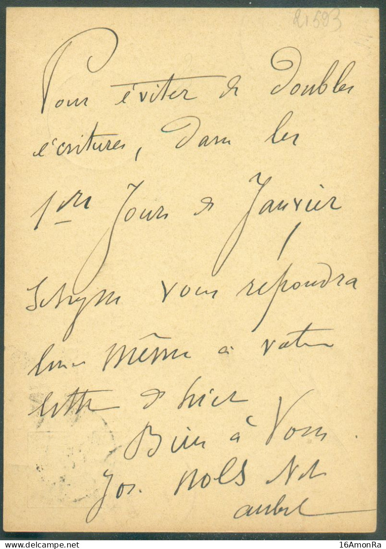 CANTONS De L'EST - E.P. Carte 5c.obl. Sc VERVIERS (STATION) 23 Décembre 1886 (AUBEL) Vers MORESNET Belge Via MONTZEN - - Postcards 1871-1909