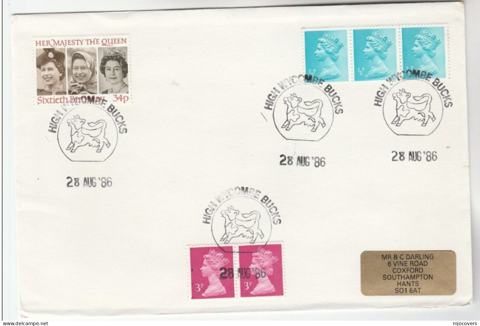 1986 COWS Event COVER High Wycombe GB Stamps Cow Cattle - Koeien