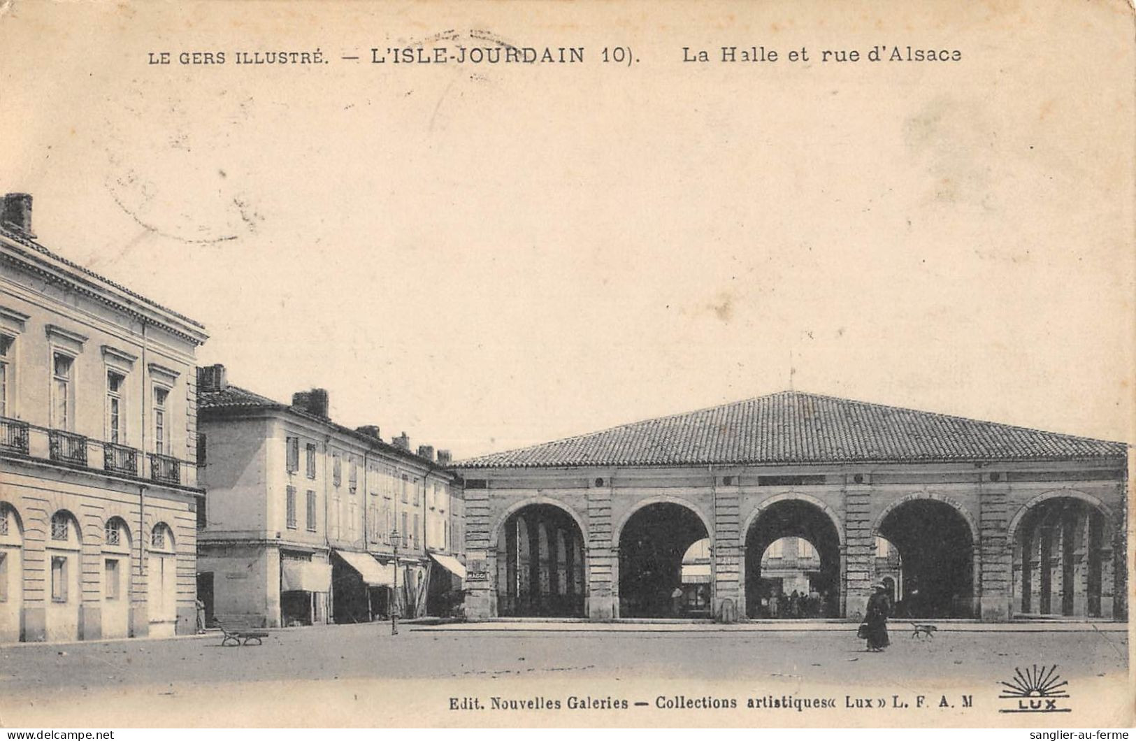 CPA 32 L'ISLE JOURDAIN / LA HALLE ET RUE D'ALSACE - Other & Unclassified