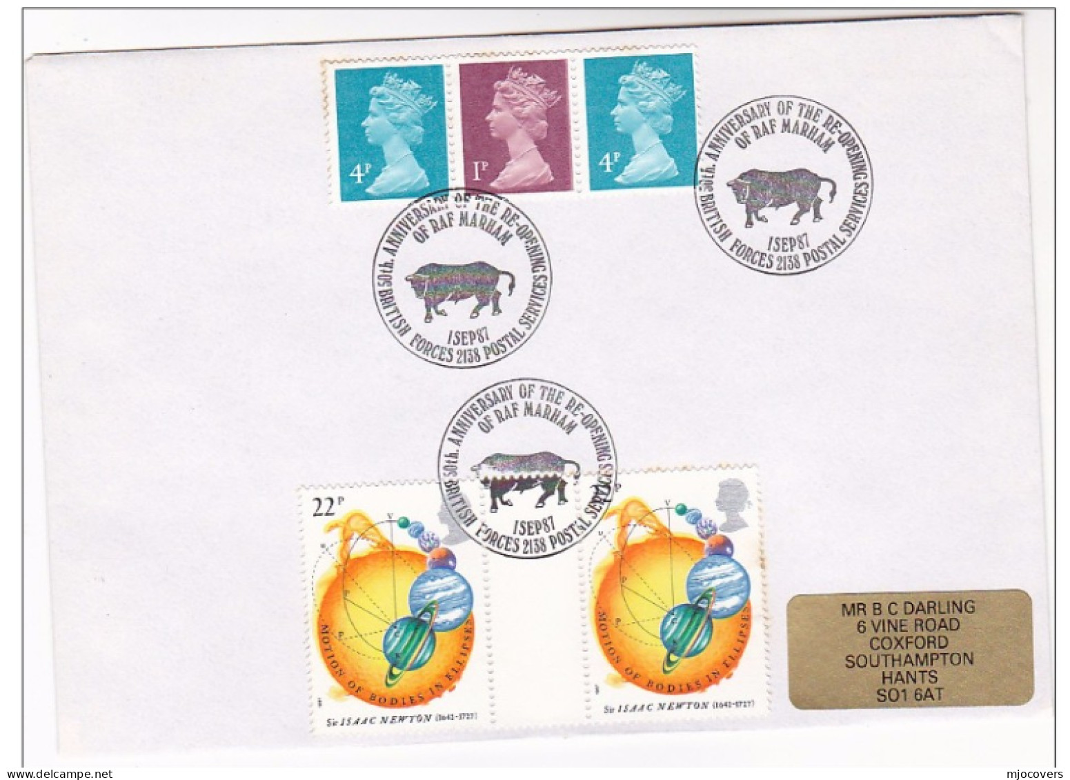 1987 BULL Cow EVENT COVER RAF MARHAM  GB Stamps Cattle - Koeien