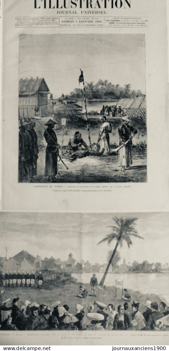 1884 VIETNAM EXECUTION PIRATE CHINOIS 2 JOURNAUX ANCIENS - Non Classés