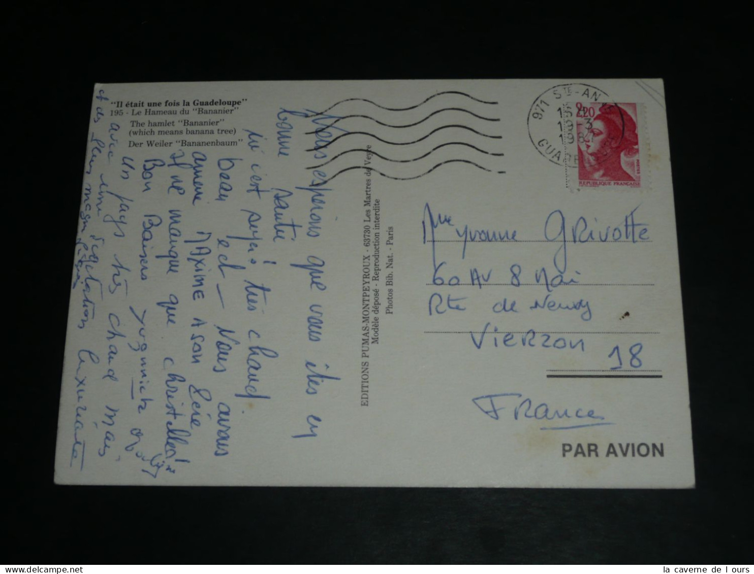 CPM, Carte Postale, "Il était Une Fois La Guadeloupe", Le Hameau Du Bananier, Animée - Saint Martin