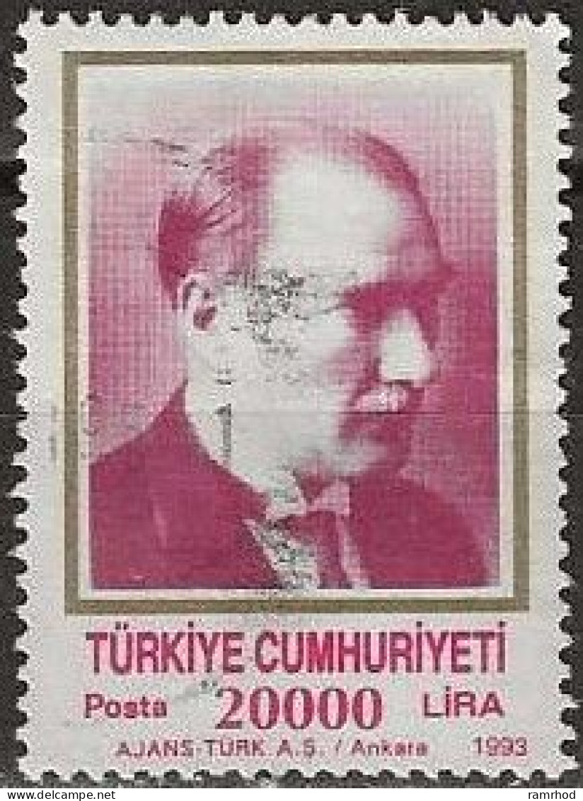 TURKEY 1993 Kemal Ataturk  - 20000l. - Mauve And Gold FU - Gebraucht