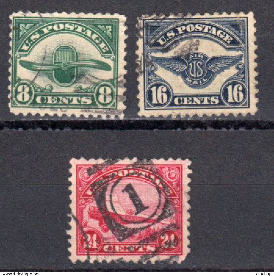 Etats Unis Poste Aerienne 1923 Yvert 4 / 6 Obliteres - 1a. 1918-1940 Afgestempeld