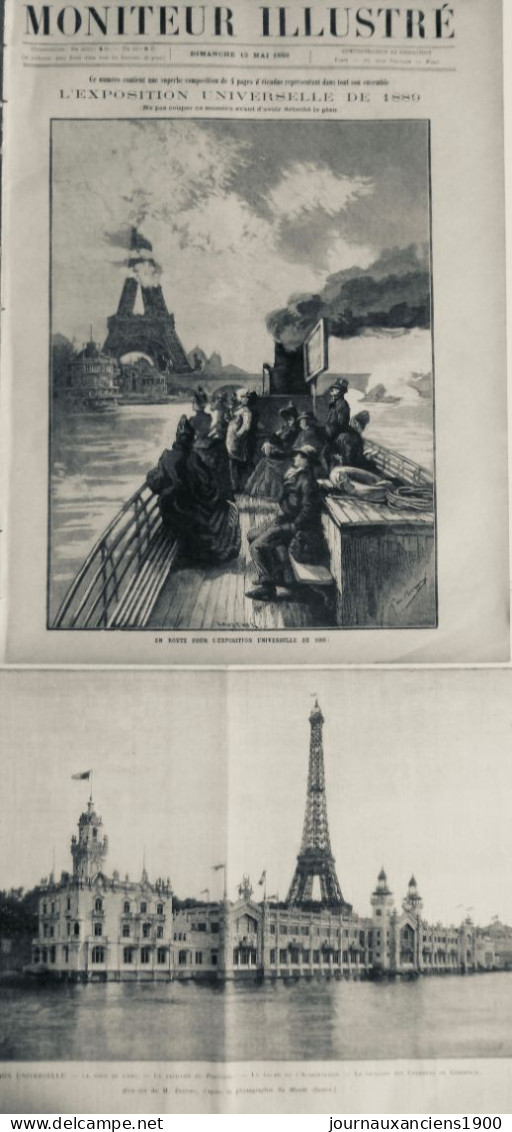 1889 TOUR EIFFEL BORD DE SEINE 2 JOURNAUX ANCIENS - Non Classés