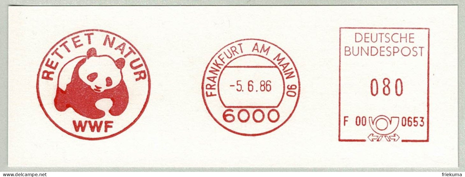 Deutsche Bundespost 1986, Freistempel / EMA / Meterstamp WWF Panda Frankfurt Am Main - Altri & Non Classificati