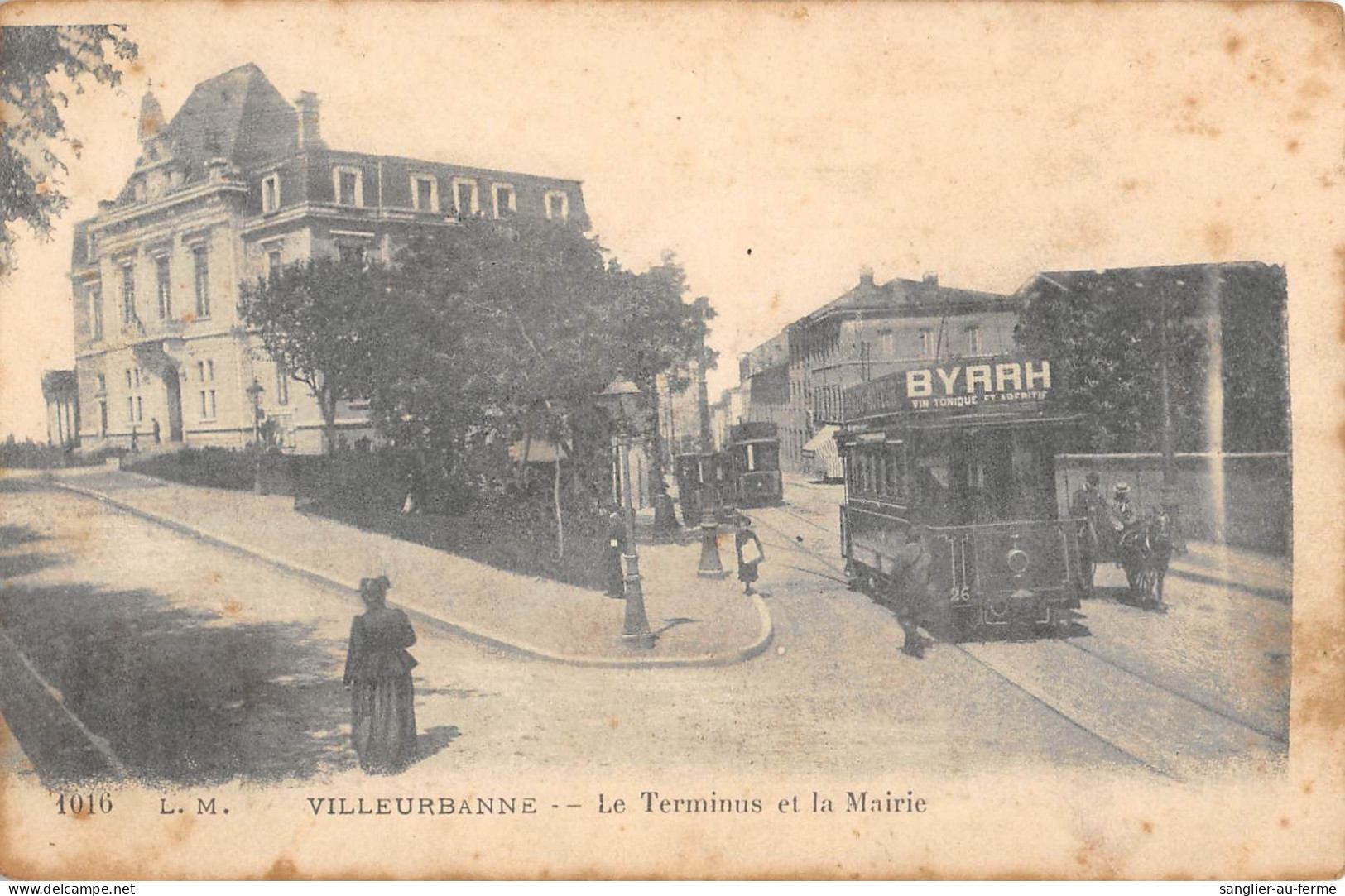 CPA 69 VILLEURBANNE / LE TERMINUS ET LA MAIRIE / TRAMWAY - Villeurbanne