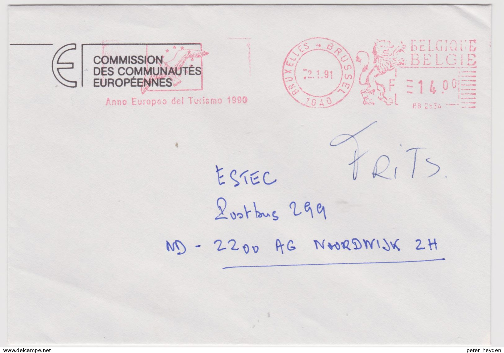 België Belgique 1991 Meter Stamp Europa Tourism Year ~ European Commission ~ Belgium Belgien - 1990-1993 Olyff