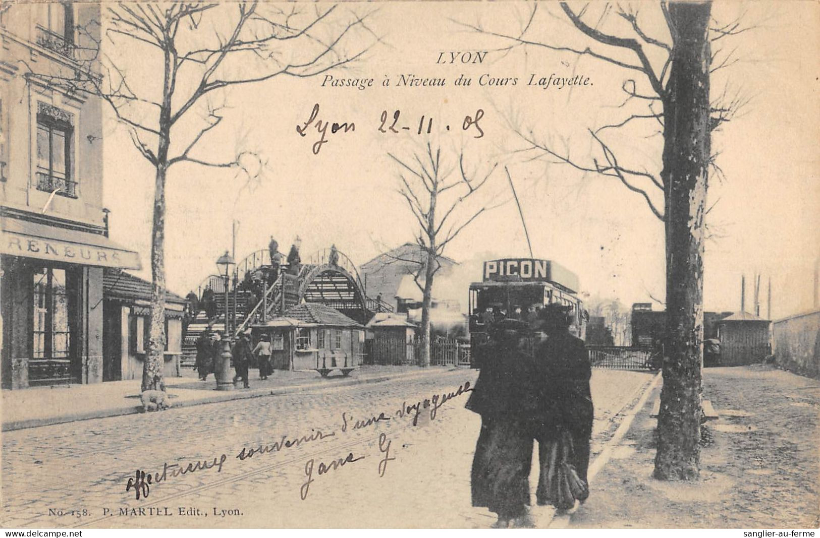 CPA 69 LYON / PASSAGE A NIVEAU DU COURS LAFAYETTE / TRAMWAY - Autres & Non Classés