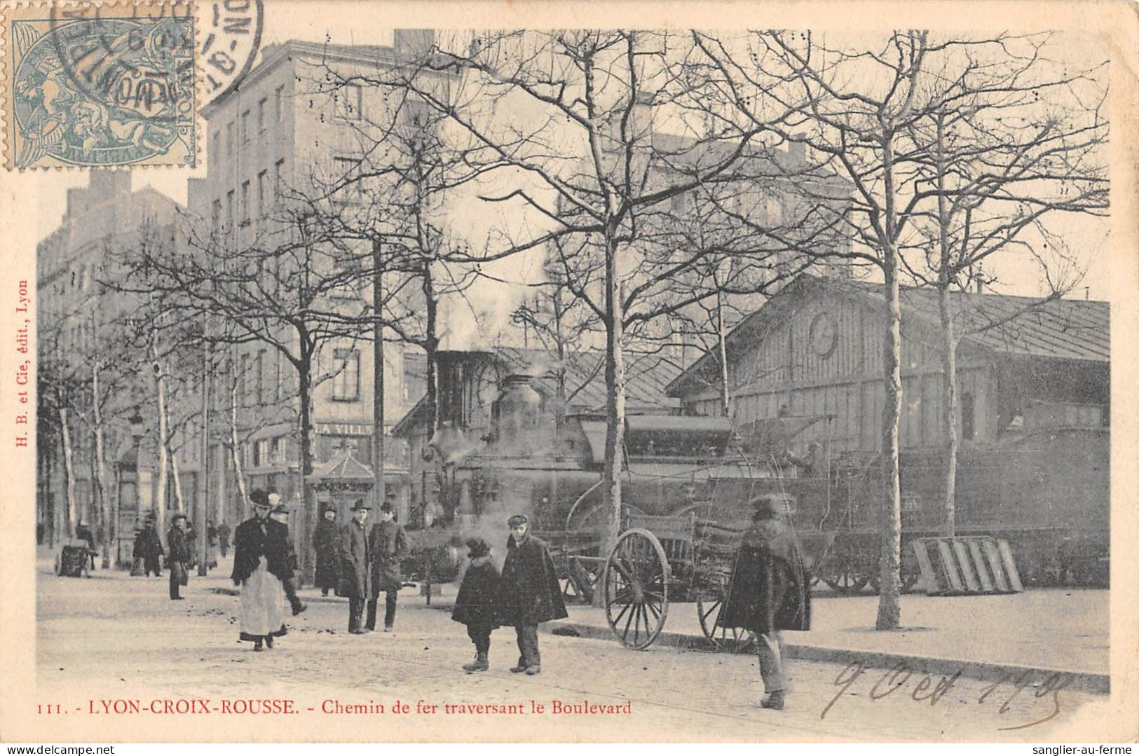 CPA 69 LYON / CROIX ROUSSE / CHEMIN DE FER TRAVERSANT LE BOULEVARD / TRAIN - Other & Unclassified