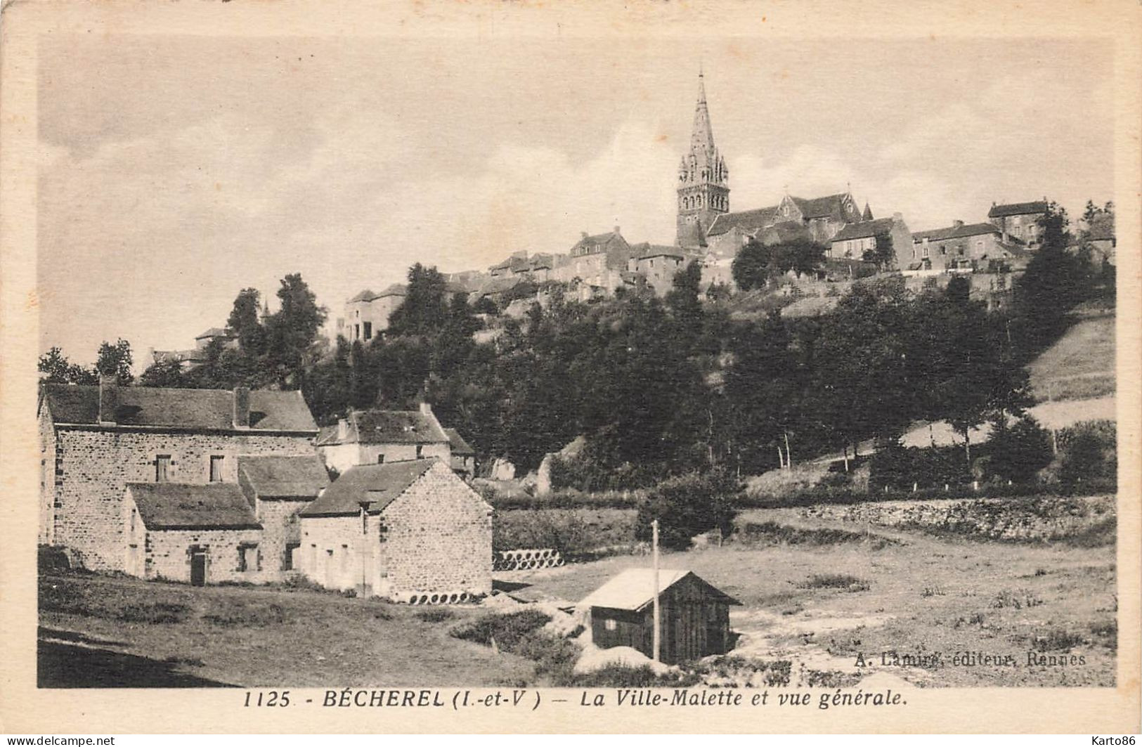 Bécherel * La Ville Malette Et Vue Générale De La Commune - Bécherel