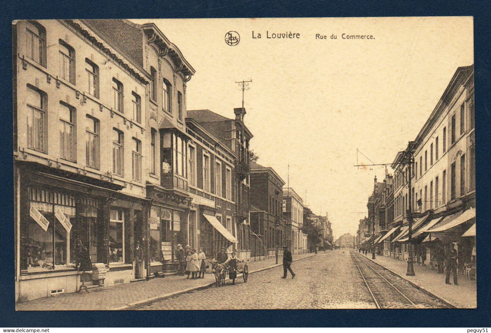 La Louvière. Rue Du Commerce. Ligne De Tramway. 1923 - La Louviere