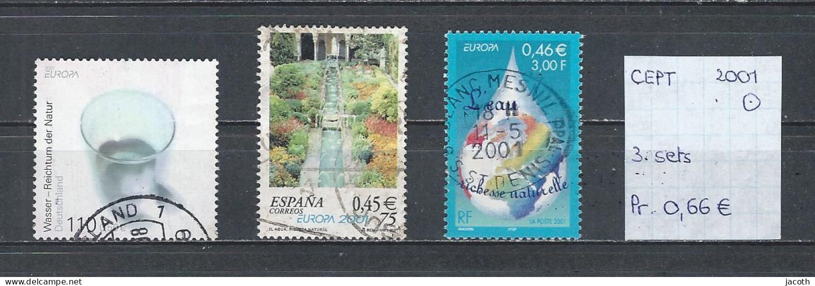 (TJ) Europa CEPT 2001 - 3 Sets (gest./obl./used) - 2001