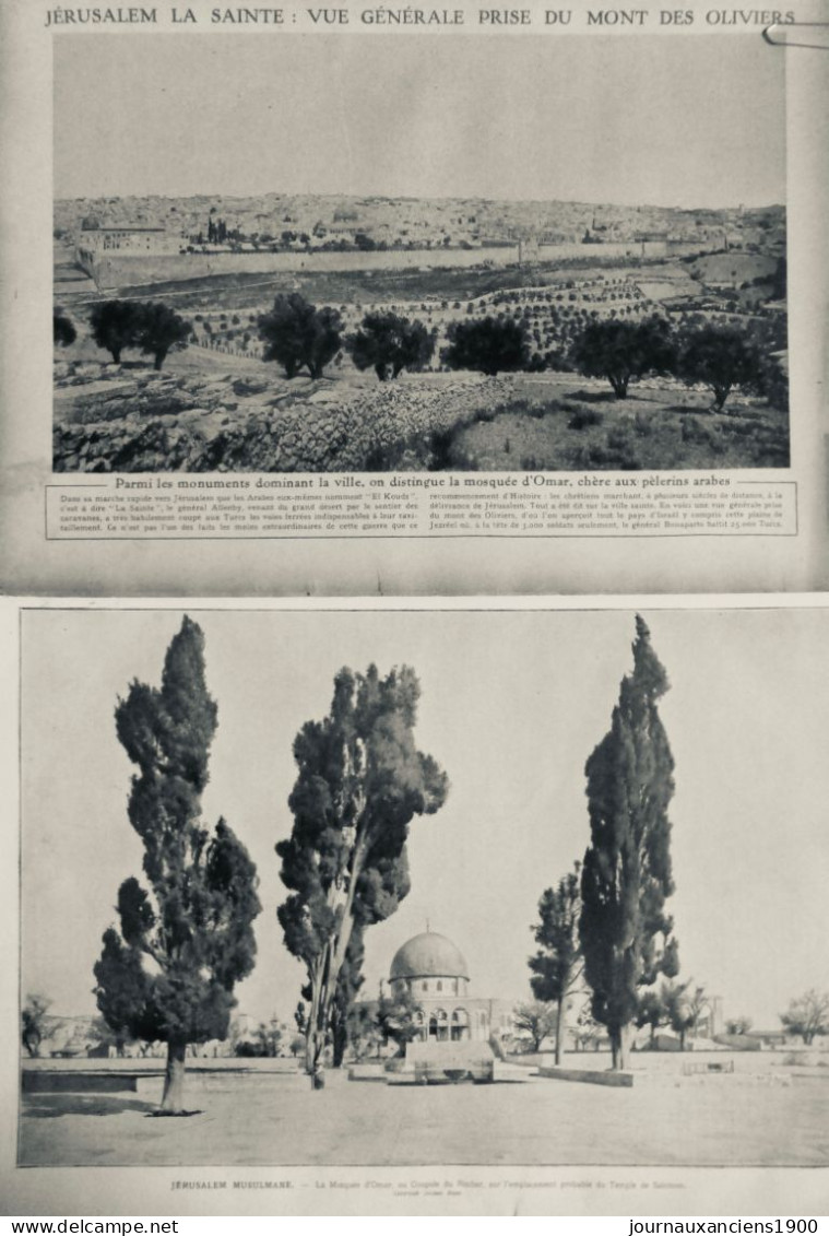 1916 MONDE MUSULMAN JERUSALEM MOSQUEE OMAR  2 JOURNAUX ANCIENS - Non Classés