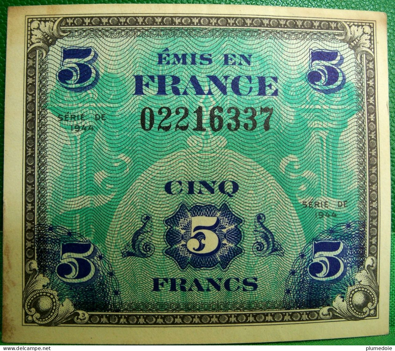 BILLET 5 Francs FRANCE 1944 DRAPEAU   French Banknote FRANCE  WW2 DEBARQUEMENT - 1944 Drapeau/France