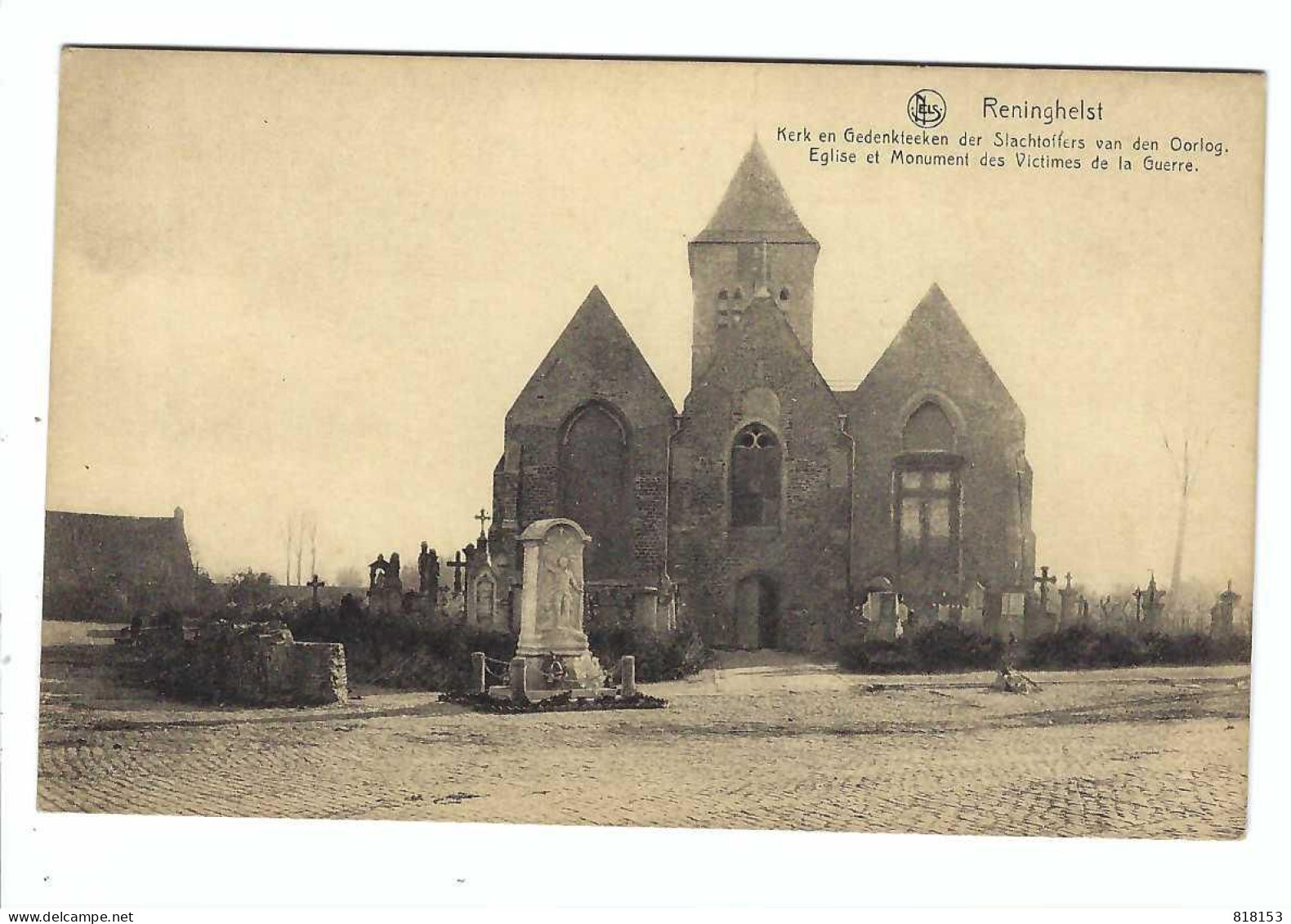 Reningelst   Reninghelst  Kerk En Gedenkteeken Der Slachtoffers V D Oorlog - Poperinge