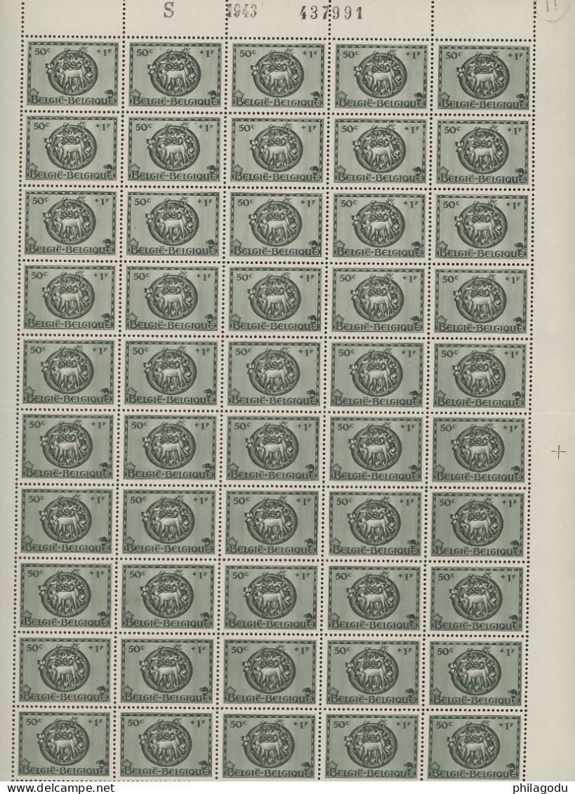 100 Séries Complètes 1943 Orval Lettrines **. Postfris In Dubbel VEL Van 50. (panneaux I Et II) Cote 400,-€ + Variétés - 1931-1950