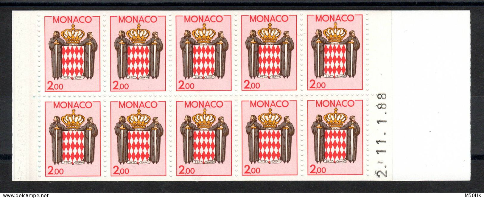 Monaco - Carnet YV 2 N** Avec Date , Armoiries , Cote 11,50+ Euros - Carnets