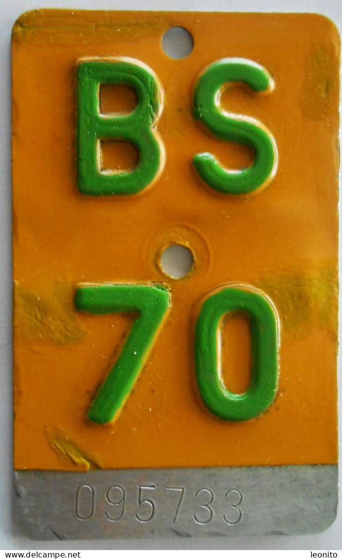 Velonummer Mofanummer Basel Stadt BS 70 - Kennzeichen & Nummernschilder