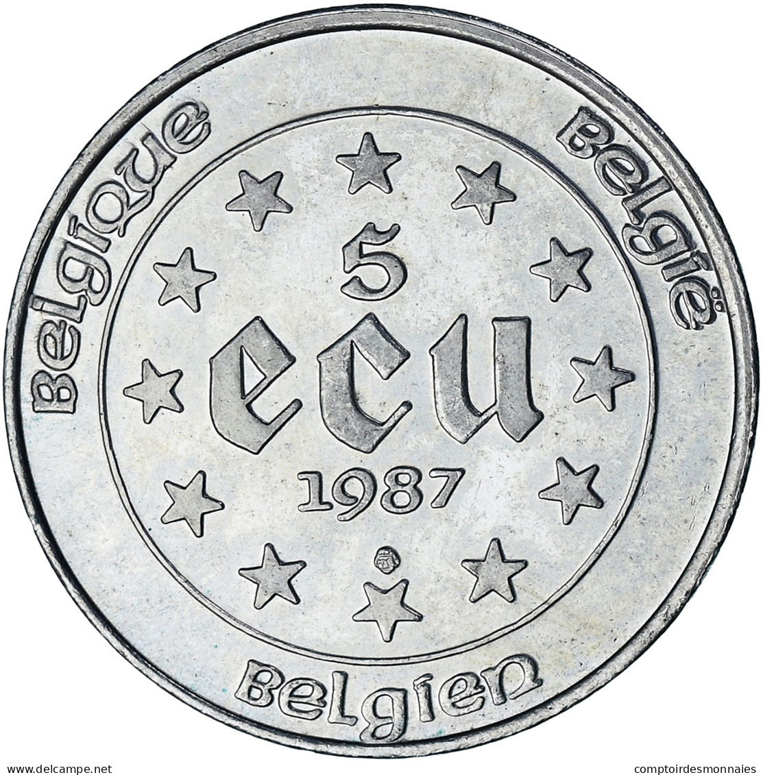 Monnaie, Belgique, Charles Quint, 5 Ecu, 1987, SUP, Argent, KM:166 - Ecus