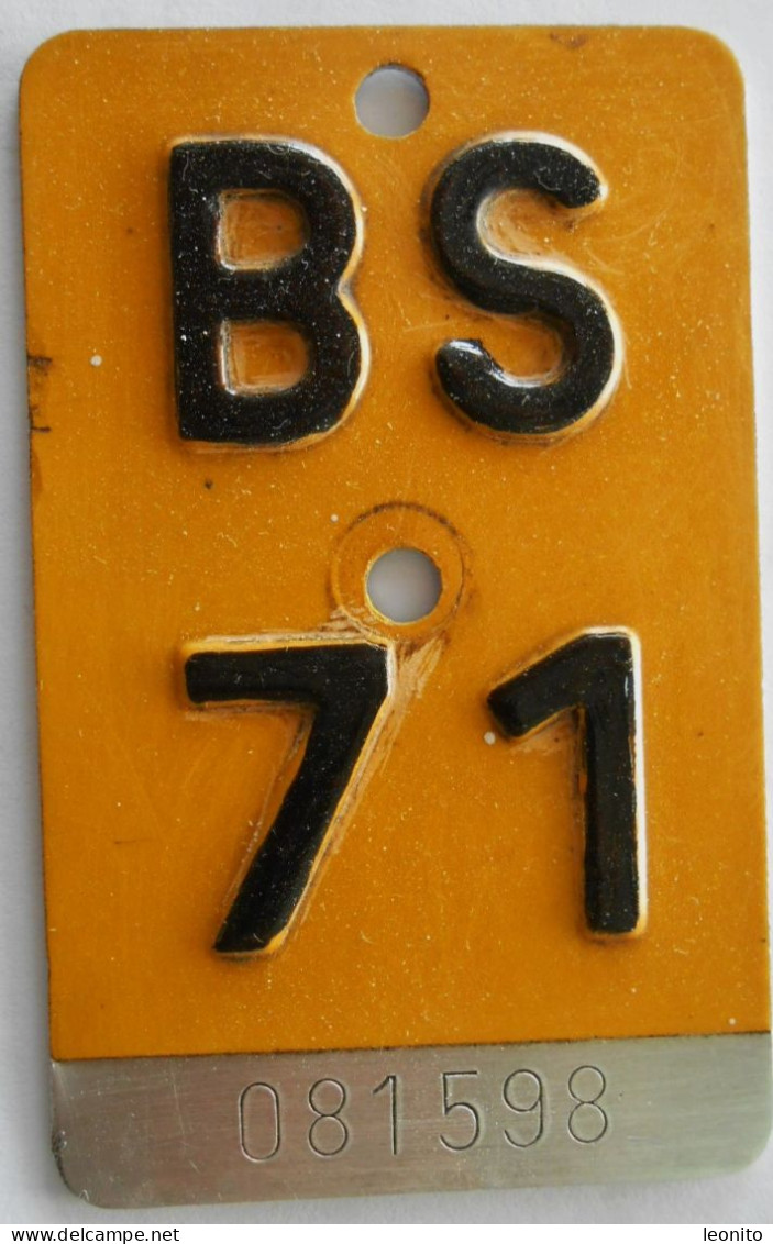 Velonummer Mofanummer Basel Stadt BS 71 - Number Plates