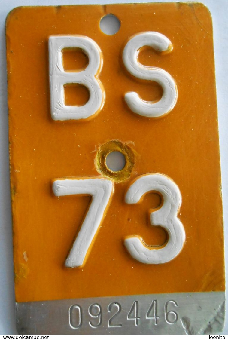 Velonummer Mofanummer Basel Stadt BS 73 - Kennzeichen & Nummernschilder