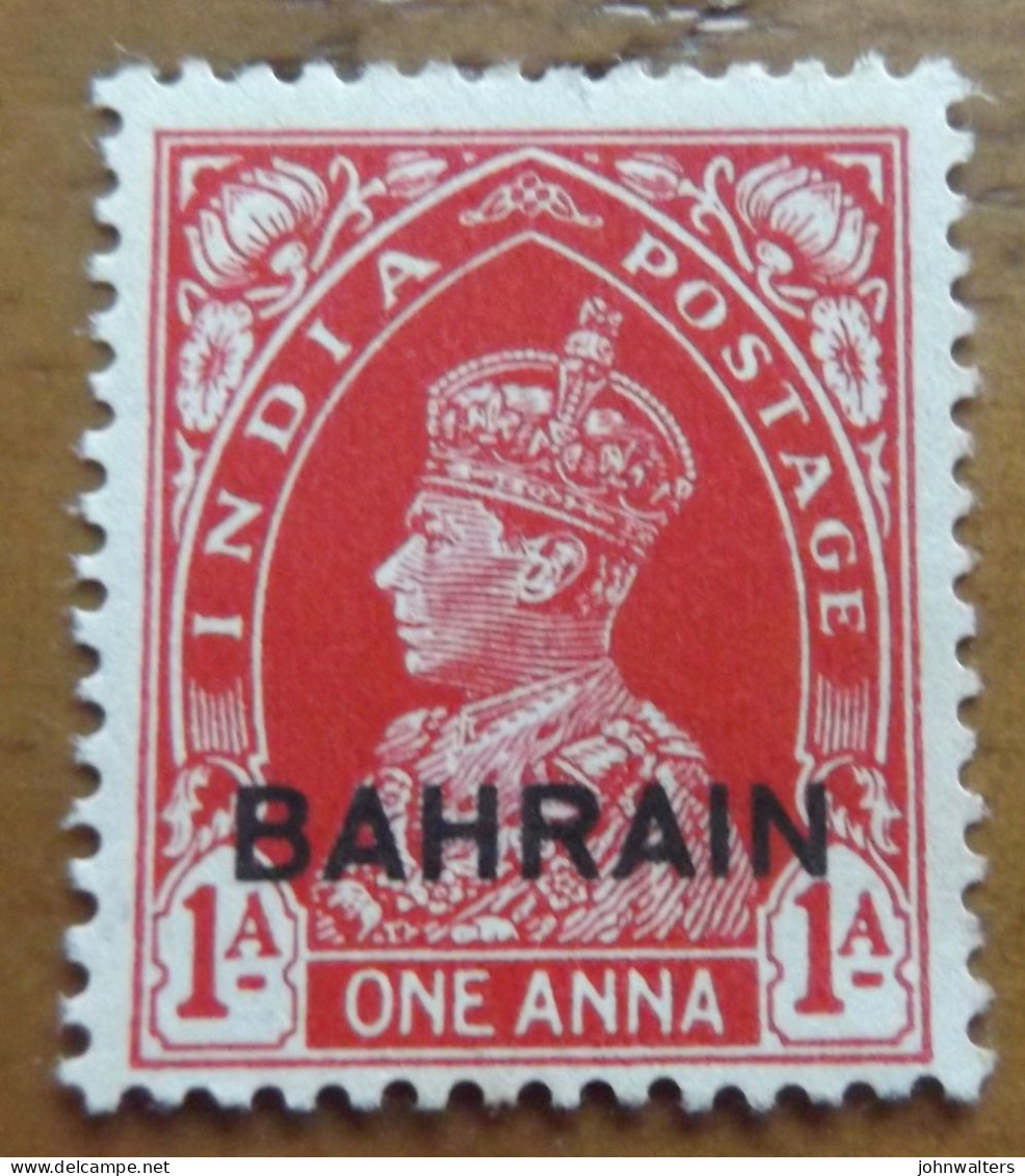 Bahrain Overprint On 1938 George VI India One Anna Red Stamp MNH - Bahrein (...-1965)