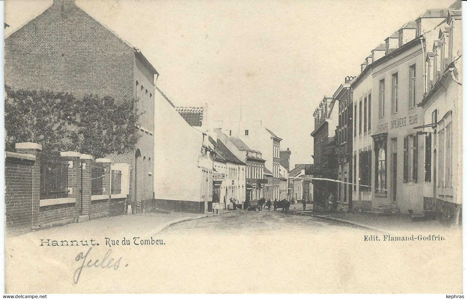 HANNUT : Rue Du Tombeu - Cachet De La Poste 1904 - Hannuit