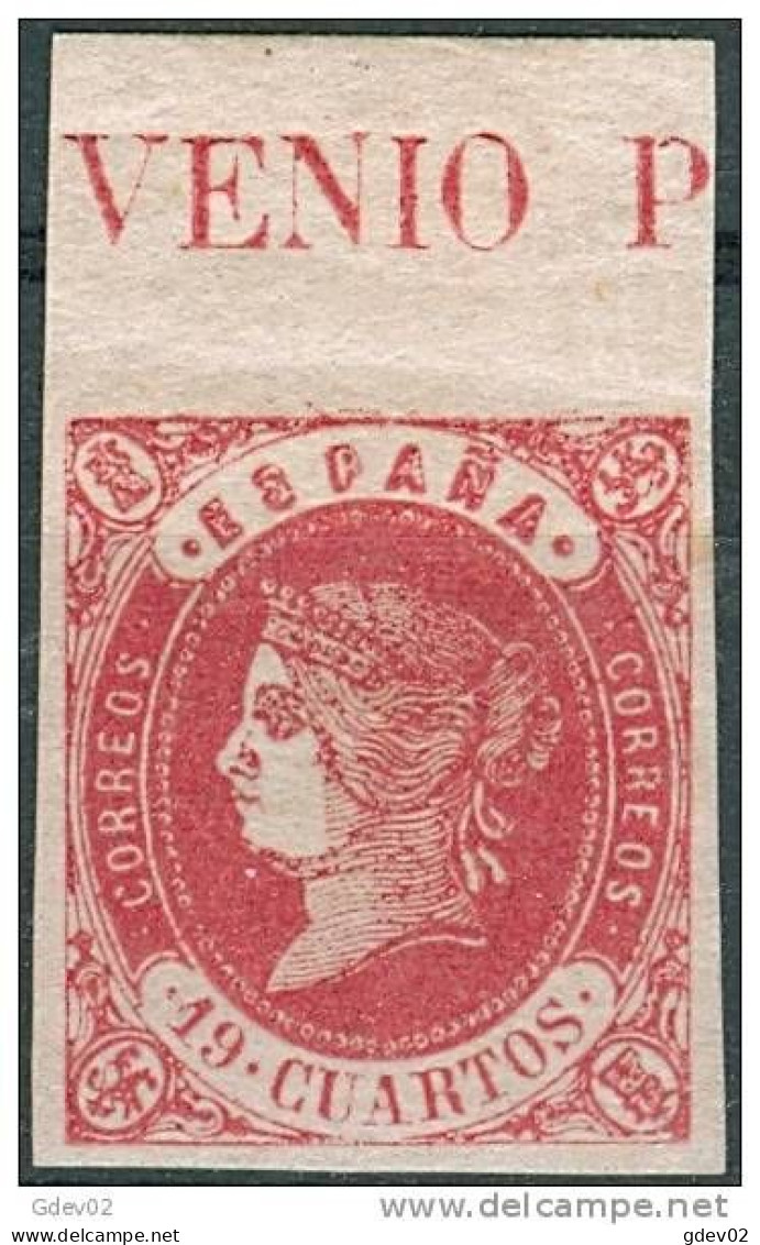 ES060SASF-L2232PC-TESPGOBPRO.España.Spain. Espagne.ISABEL Ll .1860/1.(Ed 60**)  Sin  Charnela,BORDE DE HOJA.MARQUILLADO. - Nuovi