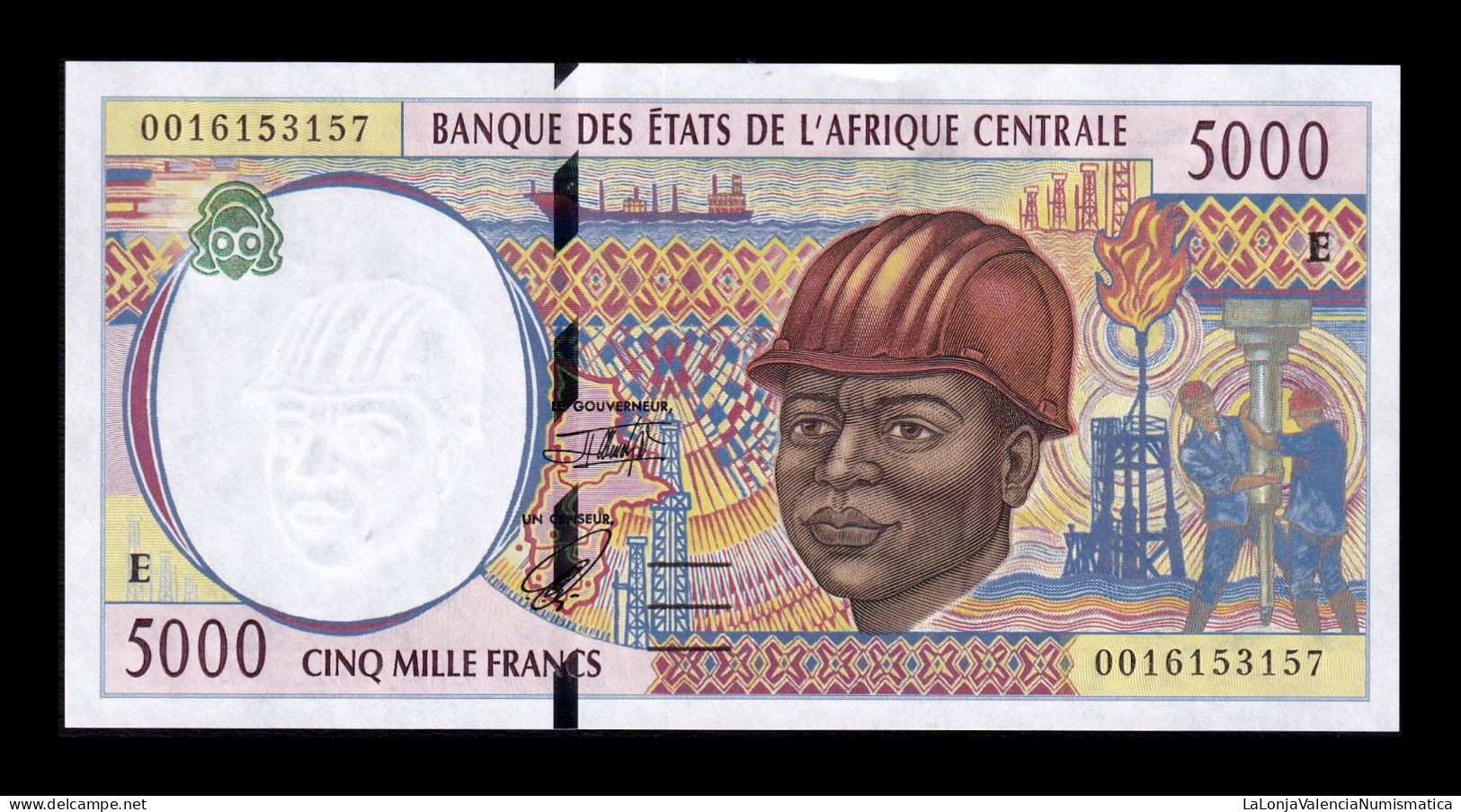 Central African States Cameroon 5000 Francs 2000 Pick 204Ef Sc Unc - Kameroen