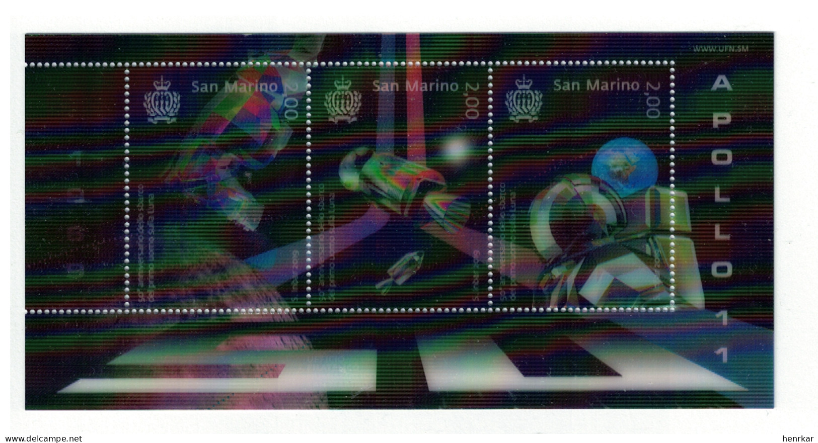San Marino 2019 Space Hologram 3 Stamp Mini Sheet MNH ** - Unused Stamps