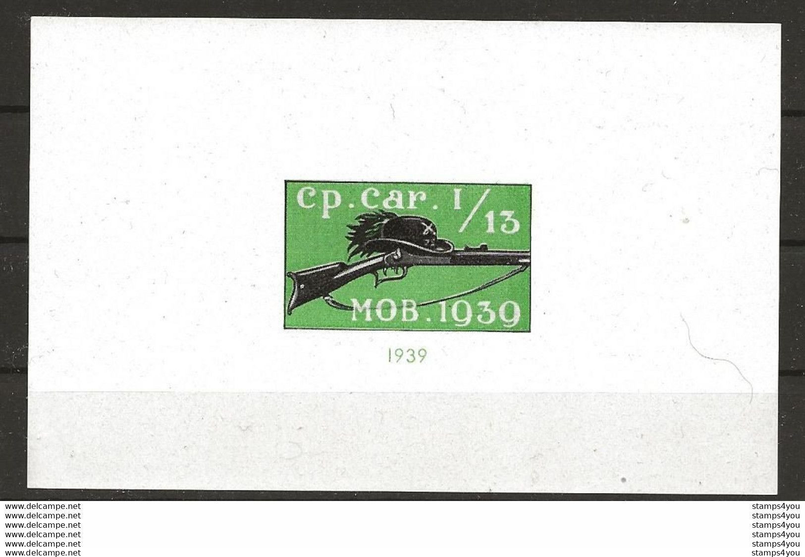 403 - 18 - Bloc Neuf     "CP CAR I/13  MOB 1939" - Labels