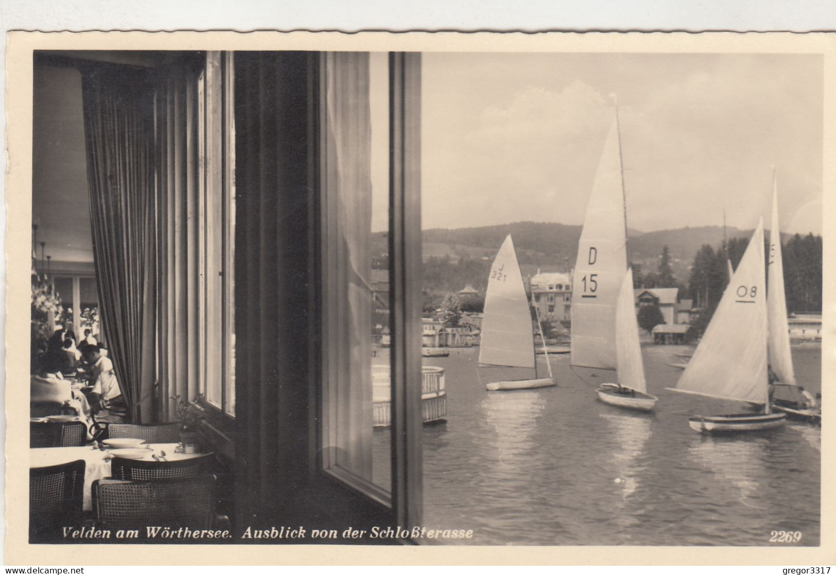 D5744) VELDEN Am WÖRTHERSEE -  Ausblick Von Der Schloßterasse Mit Segelbooten ALT 1950 - Velden