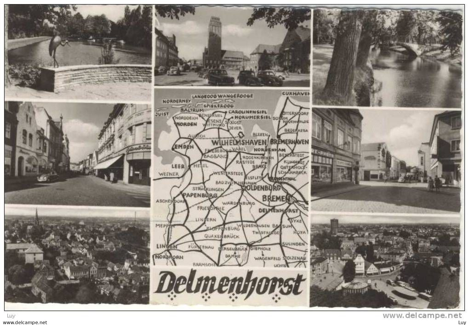DELMENHORST, Mehrfachansicht Und Straßenkarte, Gel. 1964 - Delmenhorst