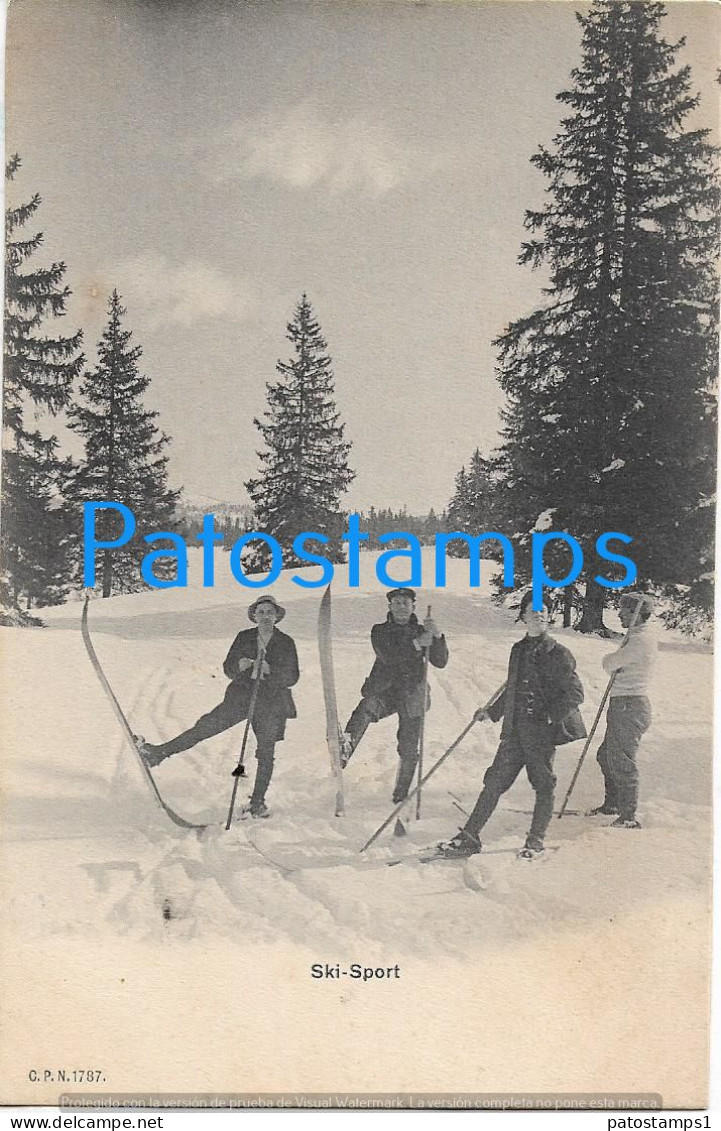 215080 SWITZERLAND SPORTS WINTER SKY POSTAL POSTCARD - Port