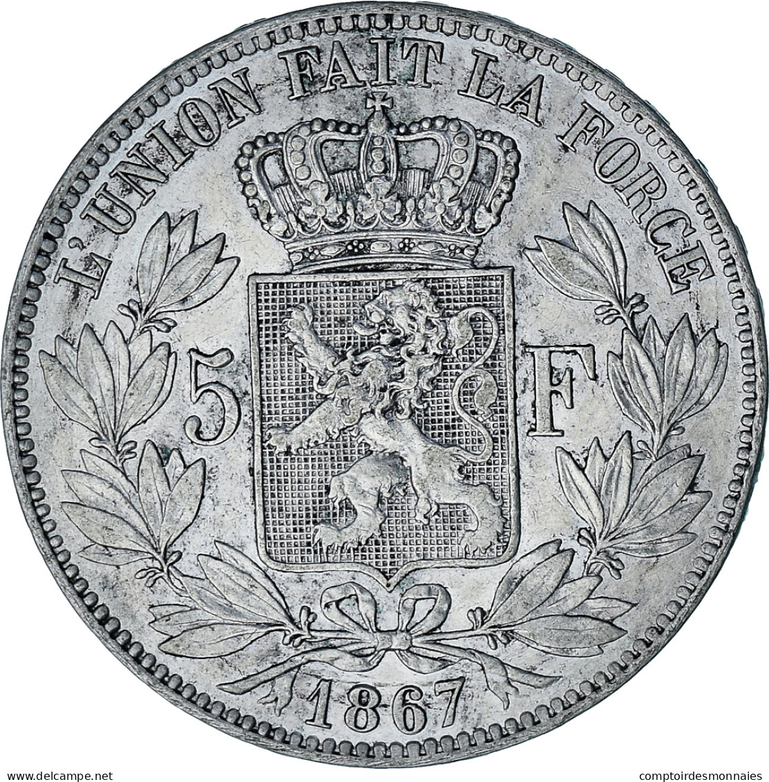 Monnaie, Belgique, Leopold II, 5 Francs, 5 Frank, 1867, TTB, Argent, KM:24 - 5 Francs