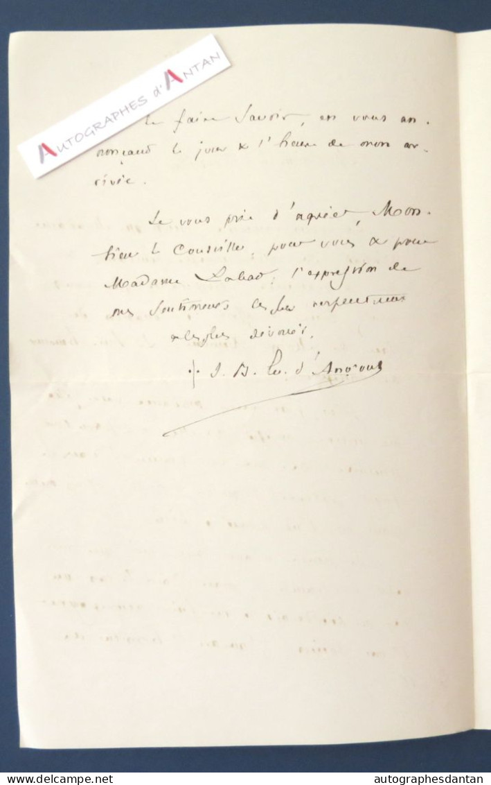 ● L.A.S 1899 Jean-Baptiste FREROT évêque D'Angoulême - Labat - Mgr Rumeau - Lettre Autographe - Bishop - Charente - Personnages Historiques