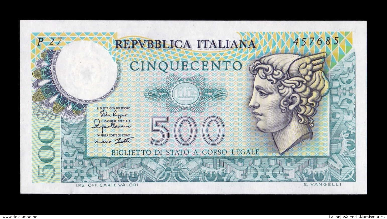 Italia Italy 500 Lire Mercury 1979 Pick 94b Sc Unc - 500 Lire