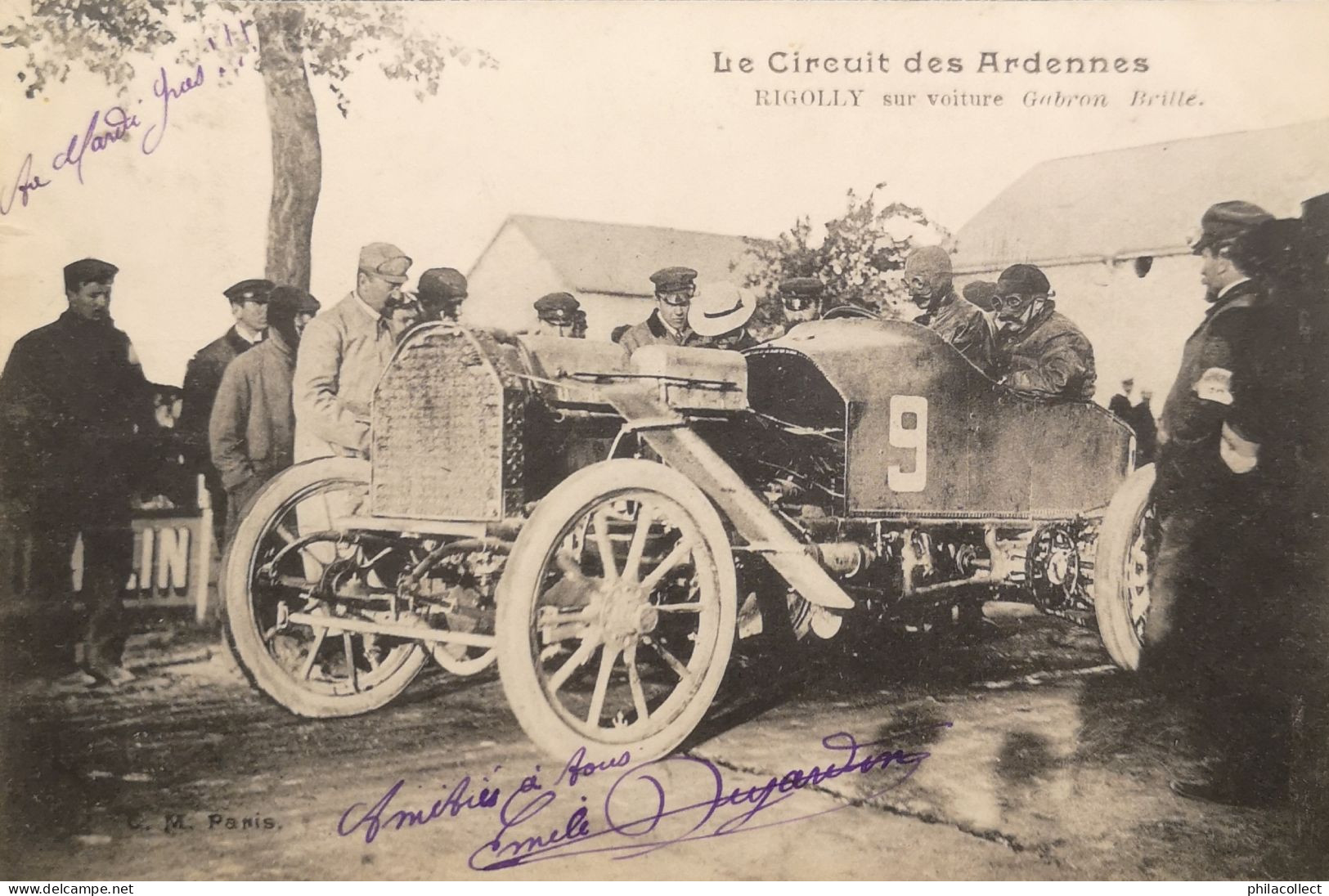 Automobile (Rally) Circuit Des Ardennes // Rigolly Sur Voiture Gabron Brille... 1905 - Andere & Zonder Classificatie