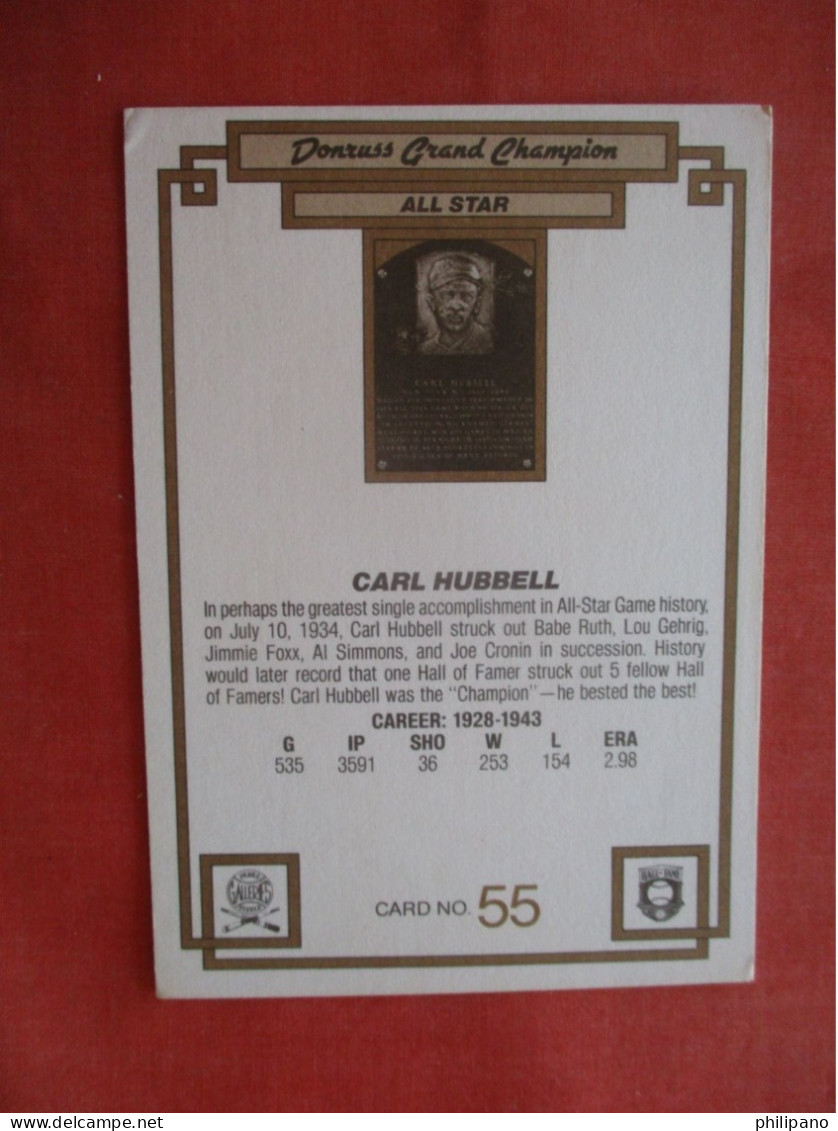 Non Postcard Baseball  Carl Hubbell  Ref 6206 - Baseball