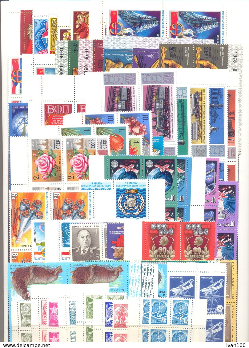 1978. USSR/Russia. Complete Year Set, 4 Sets In Blocks Of 4v Each, Mint/** - Volledige Jaargang