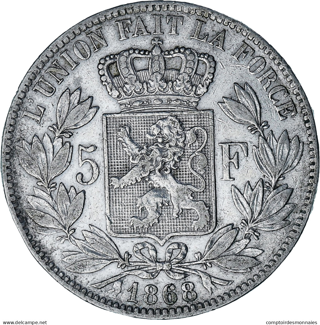Monnaie, Belgique, Leopold II, 5 Francs, 5 Frank, 1868, TTB, Argent, KM:24 - 5 Francs