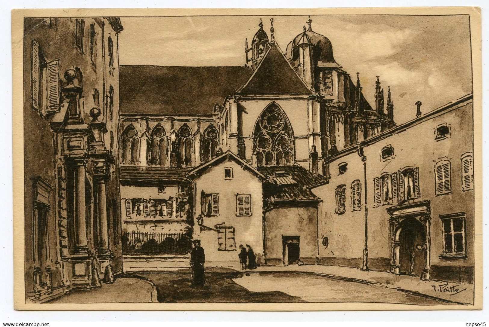 Vieux Toul Pittoresque.Nef De La Cathédrale Et Rue Des Clercs. - Eglises Et Cathédrales