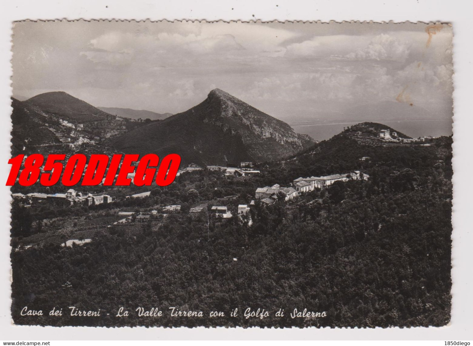 CAVA DEI TIRRENI - LA VALLE TIRRENA CON IL GOLFO DI SALERNO F/GRANDE  VIAGGIATA 1956 - Cava De' Tirreni